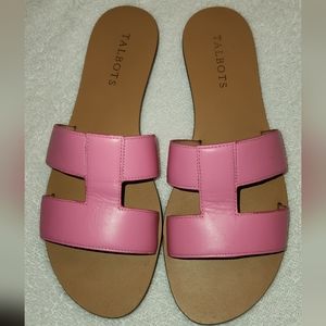 Talbots Pink Sandals Hannah Vachetta Leather Size 8